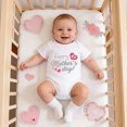 thumbnail image 4 of Baby Boy Romper Gentle Letter Print Short Sleeve Crew Neck Versatile Letter Bodysuit Thin Spring Summer Outfit, 4 of 5