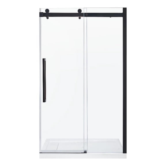 Bel Oil-Rubbed Bronze Alcove Shower Kit Base and Door 36" x 48" x 81 in.