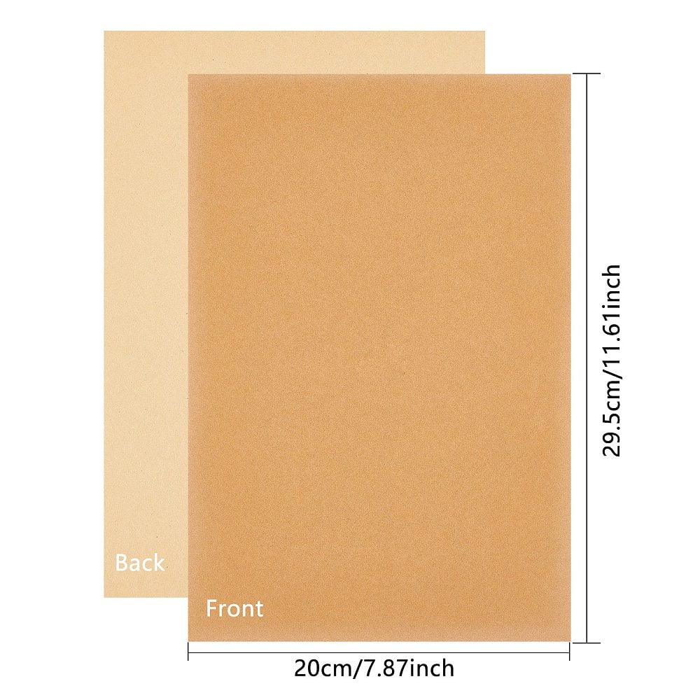 Jewelry Flocking Cloth Polyester Self-adhesive Fabric Rectangle Tan 29.5x20x0.07cm 20pcs/set