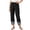 Black, variant on Qgtaibl Women Cotton Cropped Pants Casual Elastic Waist Gingham Trim Capris with Pockets Summer Loose Fit Lightweight Capri Pants Gray XXL