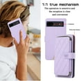 thumbnail image 6 of Crossbody Wallet Case for Google Pixel 7A Chain Lanyard & Wrist Hand Strap Case with Card Slots Zipper Pocket Kickstand, Premium PU Leather Magnetic Clasp Shockproof Flip Cover, Purple, 6 of 8