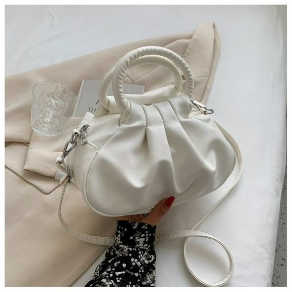 Cute Cloud Crossbody Shoulder Bag for Women Small Cute Clutch Purse Dumpling Bag  Pleated Top Handle Handbag