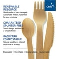 thumbnail image 3 of Disposable Wooden Cutlery Set - 100% Home Compostable - 100 Knives 6.5", Bamboo Utensils Alternative, Eco-Friendly, Organic, Sustainable and Carbon Neutral Certified, 3 of 4