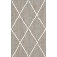 thumbnail image 2 of White with Gray Indian Handmade Braided Daimond Design Area Rug 2 x 2 Feet Square (61 cm x 61 cm), For Living Room, Bedroom, Dining Room, Hallways & Entryways, 2 of 4