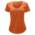 thumbnail image 4 of Women Summer Tops Women's T Shirts Casual Summer Style Round Neck Button Detail Top For Everyday Wear Pair With Jeans Women Shirt Athletic T Shirt Set over Shirts Ladies Short Sleeve And RD2 2XL, 4 of 4