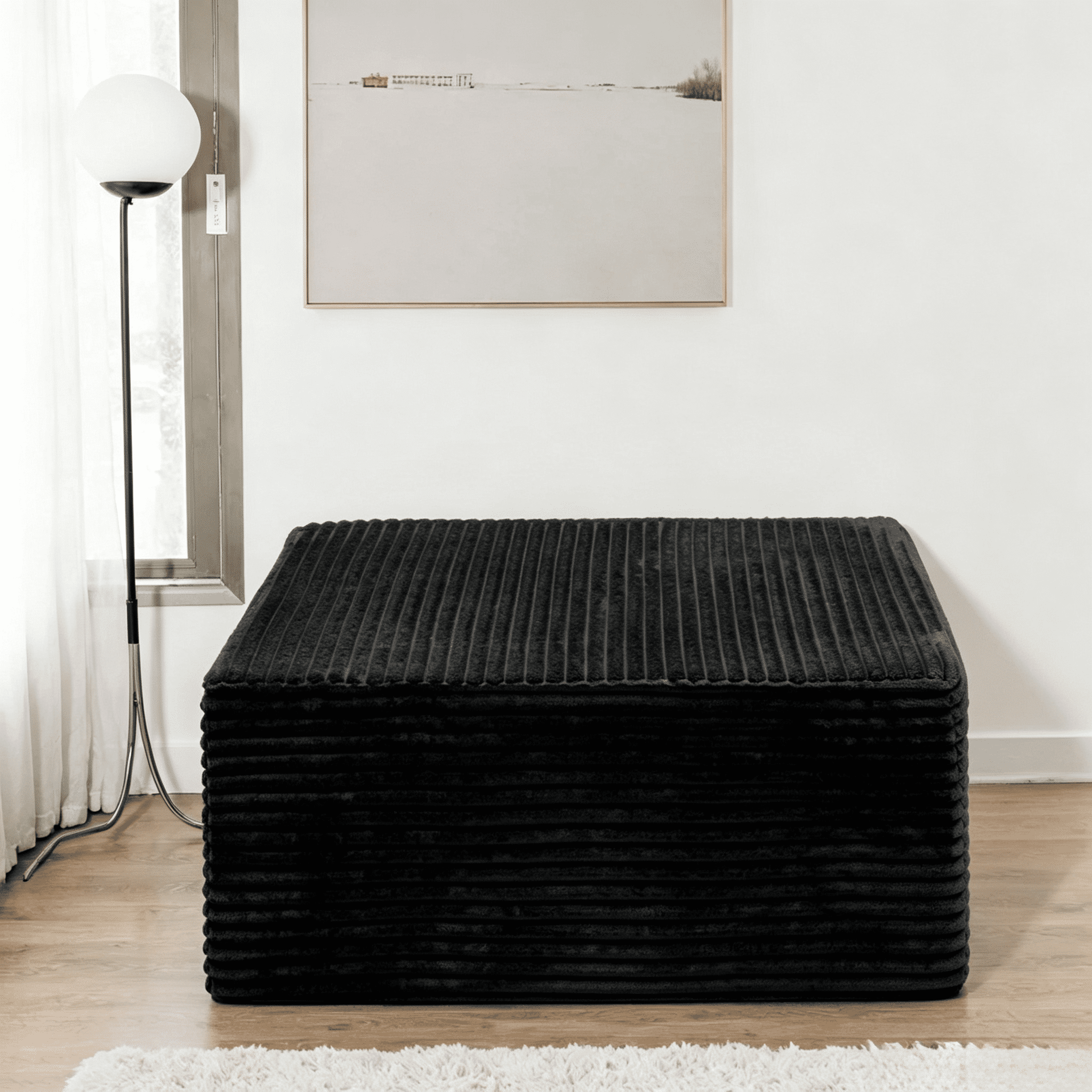 Modular Sectional Sofa, No Assembly Required, Plush Corduroy Fabric Cloud Couch with Chaise Lounge, High-Resilience Sponge for Living Room Apartment Bedroom