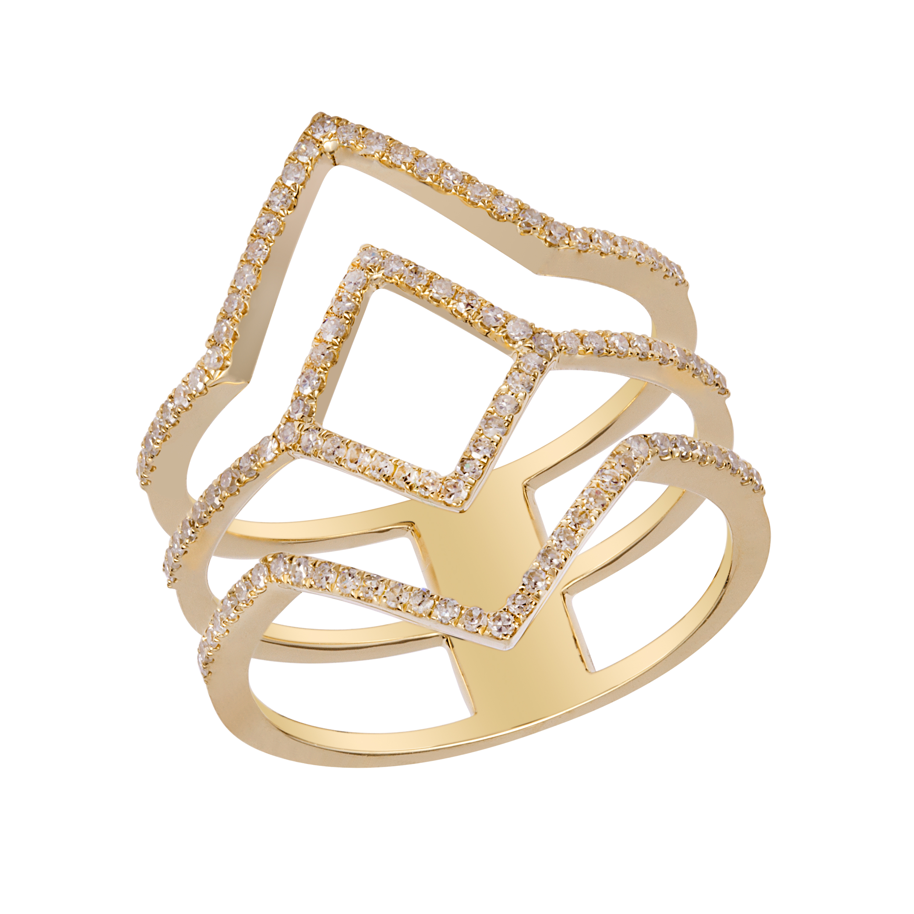 LCD 0.33 Ct Genuine Round Diamond 14k Yellow Gold Unique Finger Wrap