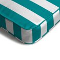 thumbnail image 2 of Jordan Manufacturing 18" x 22.5" Awning Turquoise Stripe Rectangular Outdoor Deep Seat Cushion with Welt, 2 of 9
