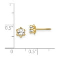thumbnail image 3 of 14K Yellow Gold Earring Birthstone (04) April Women'S Synthetic 4 mm, 3 of 3