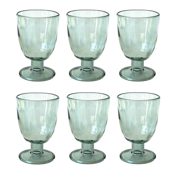 Rustic Acrylic Wine Glass - Recycle Green - 14 oz - Set of 6