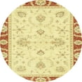 thumbnail image 1 of Ahgly Company Indoor Round Abstract Yellow Oriental Area Rugs, 4' Round, 1 of 6
