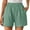 Mint Green, variant on Bermuda Shorts for Women Double Layered Pleats Hem Straight Leg Casual High Waisted Sports Loose Fit Relaxed Fit Short Pants Mint Green S