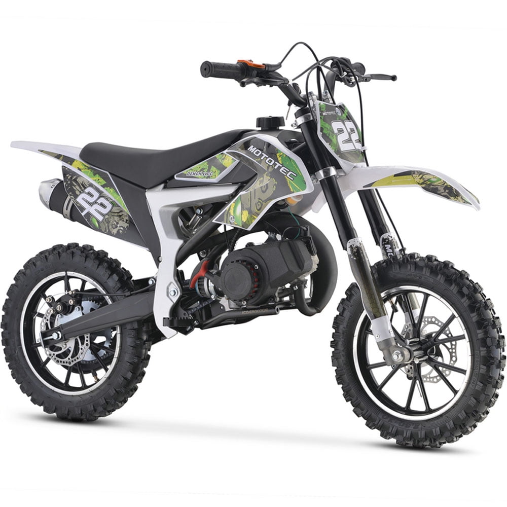 Buy MotoTec 50cc 2Stroke Demon Kids Gas Dirt Bike Green Online at