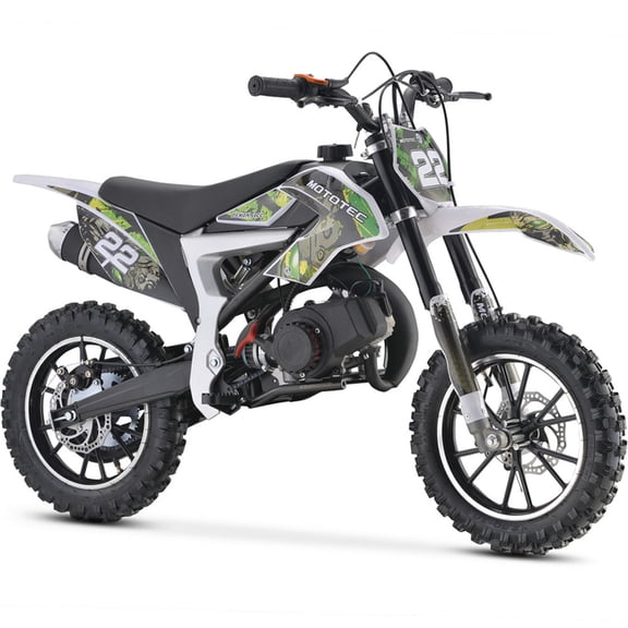MotoTec 50cc Demon Kids Gas Dirt Bike 2-Stroke Motorcycle Pit Bike Green