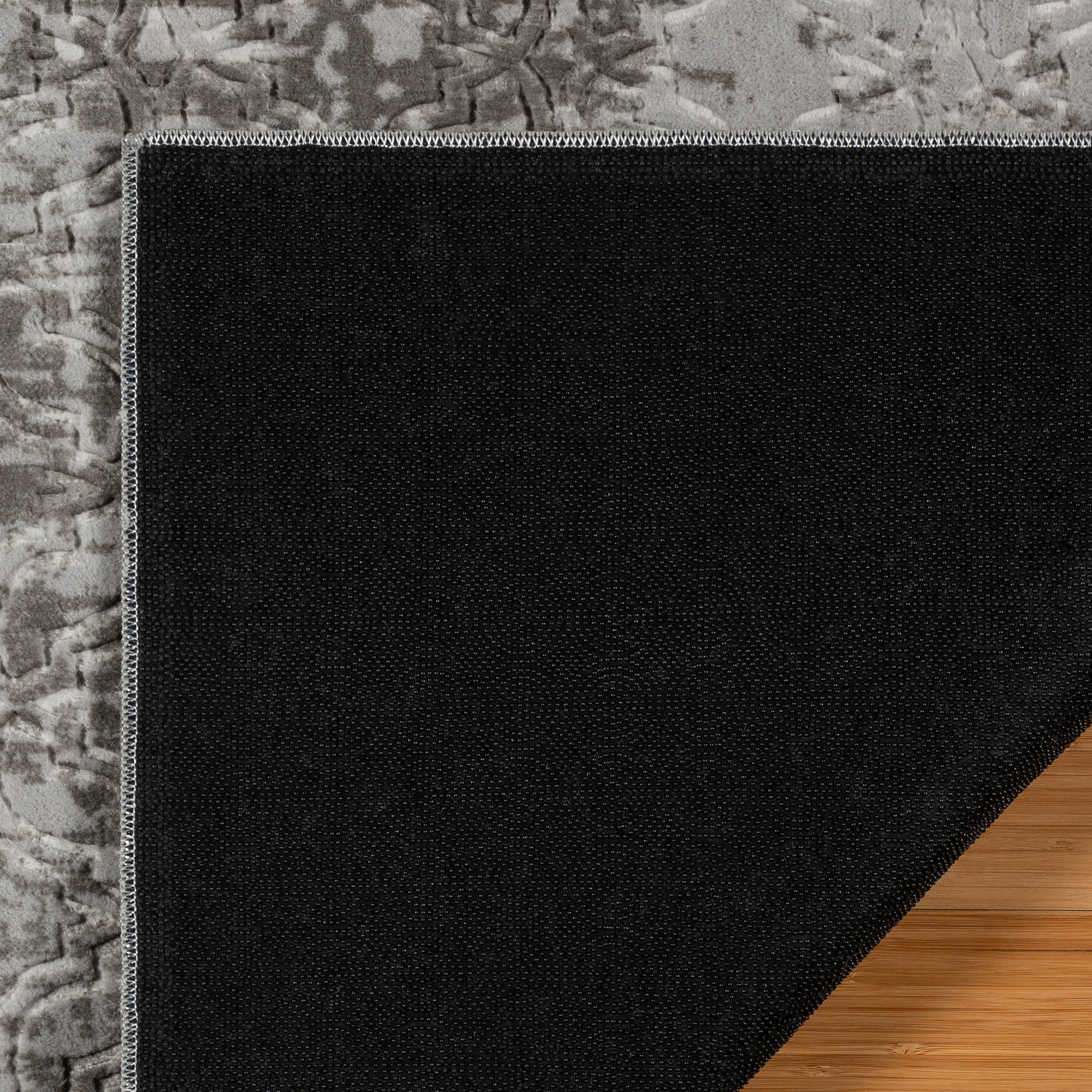 Shadow Thandi Transitional Geometric Silver Area Rug, 2x6