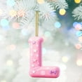 thumbnail image 4 of RXIRUCGD Pink 2D Acrylic Alphabet Christmas Ornament - 26 Letter Pendants for Backpack Car Decor - Festive Holiday Initial Personalized Decoration Gift, 4 of 6