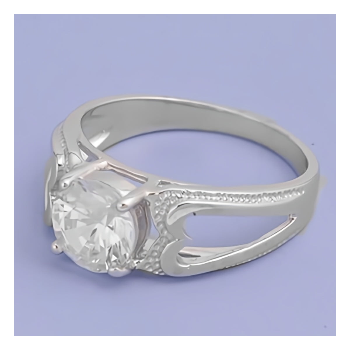 Clear Glitzs Jewels 925 Sterling Silver CZ Ring Cubic Zirconia Jewelry Gift