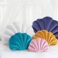 thumbnail image 4 of ABPETE Shell Pillow Accent Decorative Throw Pillows Seashell Shaped Soft Pillow Cushions Push Home Decor Pillows for Living Room Bedroom Couch Sofa(Lake Blue,13 X 10 Inches), 4 of 11