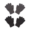 thumbnail image 1 of Gravity Kids Fingerless Color Array Gloves - 2 Pack - Black/Grey, 1 of 1