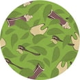thumbnail image 1 of Ahgly Tapis Rond Lavable en Machine Intérieur Transitionnel Vert Pistache, 4 Pieds Rond, 1 of 7