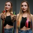 thumbnail image 1 of SEGO Highlights Colored Clip in Hair Extensions Colorful Hair Extensions Straight/Curly Synthetic Hairpieces For Party, 1 of 7