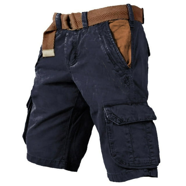 Men's Plus Size Cotton Cargo Shorts Heavyweight Hiking Shorts Tactical Work Shorts with Multi Pockets