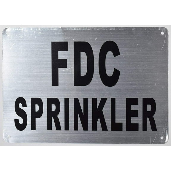 FDC Sprinkler Sign(Silver,Aluminium, 7x10)(ref-2022-4)