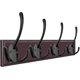 thumbnail image 4 of Paquete de 6 ganchos para abrigos de tres puntas grandes y resistentes montados en la pared con 24 tornillos (dos tipos de tornillos incluidos) Ganchos rústicos retro de doble utilidad para C gru, 4 of 5