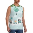 thumbnail image 2 of Zufioo Animals Riding Across The Sky Men's Tank Top,Men's Sleeveless Muscle Shirts,Basic Sleeveless T Shirts Casual Active Hipster Tank Top,Moisture Wicking Odor Protection-3X-Large, 2 of 7