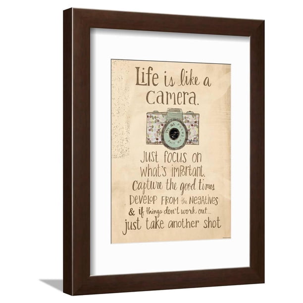 Life Is Like a Camera Inspirational Motivational Art Framed Print Wall