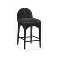 thumbnail image 3 of Meridian Furniture Waldorf Black Boucle Fabric Stool, 3 of 8