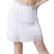 thumbnail image 4 of Falda de baile latino con borlas de tres capas, vestido suave para mujer, ropa de baile para fiesta en club Blanco XL, 4 of 7