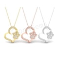 thumbnail image 3 of Heart with Dog Paw Penadnt With 18 inches Cabel Chain 14K Rose Gold Over Sterling Silver D/VVS1 Round Diamond Birthday Gifts for Women, 3 of 3