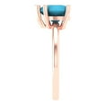 thumbnail image 3 of 2 ct Heart Cut Simulated Turquoise Solitaire 18K Rose Gold Womens Engagement Ring, 3 of 5