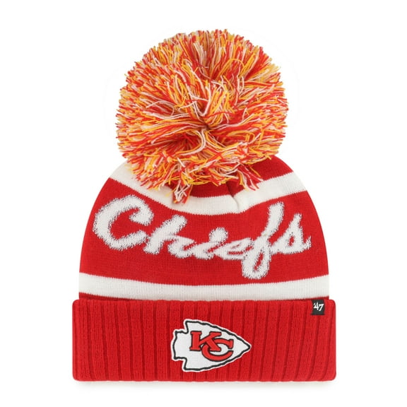 Women's '47 Red Kansas City Chiefs Spirited Cuffed Knit Hat with Pom
