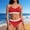 Red, variant on BRGZLK Women's Bikini High Waisted Sets Sporty Two Piece Swimsuits Color Block Cheeky High Cut Bathing Suits