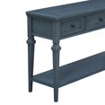 thumbnail image 4 of Navy Retro Console Table with 3 Drawers & Shelf | 50” Entryway, Living Room, Hallway Accent Table – Solid Wood & MDF Construction, 4 of 21