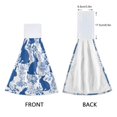 thumbnail image 3 of Haosy 2 Pack Kitchen Wash Cloths with Hanging Loops Absorbent Absorbent Quick Drying Hand Towels, Blue Flower Easter Bunny Silhouette, 3 of 7