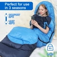 thumbnail image 3 of TOPCHANCES Sleeping Bag, 3 Season Waterproof Sleeping Bag Lightweight Compact Camping Gear for Adults Outdoor Camping Traveling, fits -4°F ~ 68°F, 4.9LBS (Blue), 3 of 11