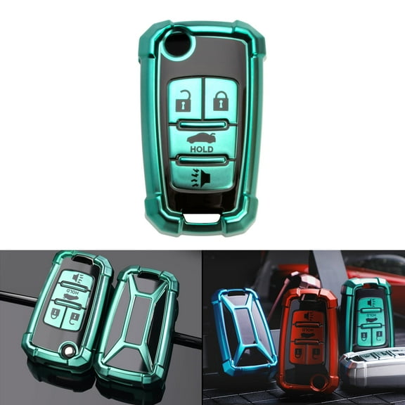 Xotic Tech Green Full Protect Remote Smart Key Fob Cover Case Compatible with Chevrolet Camaro, Cruze, Equinox or Buick Allure, Encore, Lacrosse or GMC Terrain etc. (4-Buttons Key)