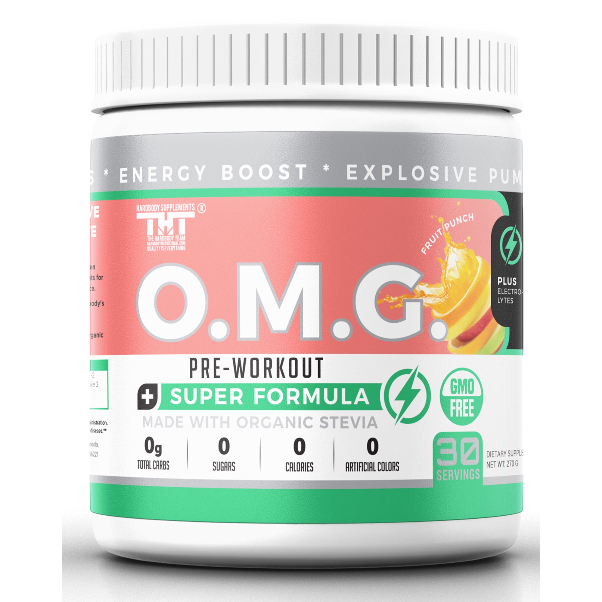 Hardbody Supplements OMG Natural Organic Pre Workout Mix Powder