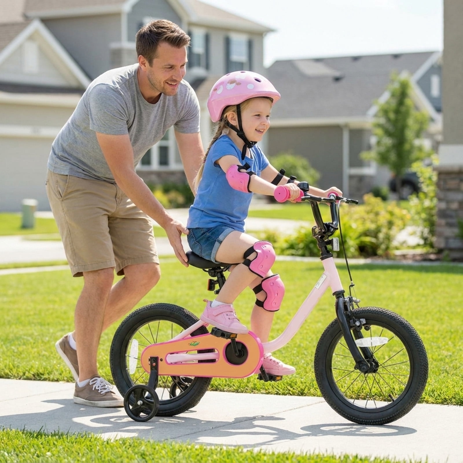 Redsmile Kids Bike 12 Inch for 3-7 Years Old Boys and Girls, Toddler Bicycle with Adjustable Handlebar and Seat, Children Bike 12/14/16-Inch, Holds 110 lbs, Pink