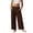 Brown, variant on Breathable Wide Leg Linen Trousers with Elastic Waist Pockets for Women Casual Comfortable Boho Chic Pants Travel Beach Outfit Versatile Day to Night Wear(Red,2XL)