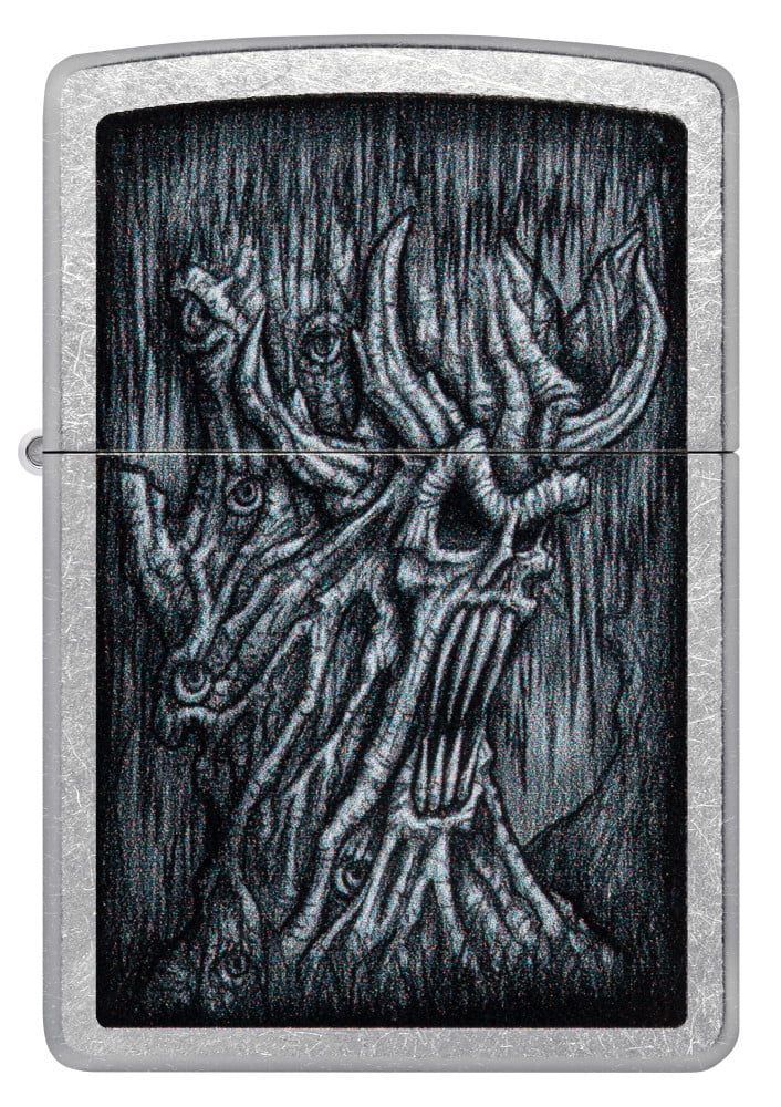 Zippo Evil Tree Design Street Chrome Pocket Lighter