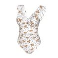 thumbnail image 4 of Yiaed Labrador Retriever Dog Print Women's Ruffled One Piece Swimsuit V Neck Swimwear Slimming Monokini for Woman-XX-Large, 4 of 8
