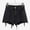 Black, variant on Jean Shorts for Women High Waisted XX-Large Fashion Solid Color Irregularity Rough Selvedge Euryscelia Denim Shorts