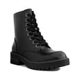 thumbnail image 1 of Sugar Womens Kaedy Faux Leather Lugged Sole Combat & Lace-up Boots, 1 of 4