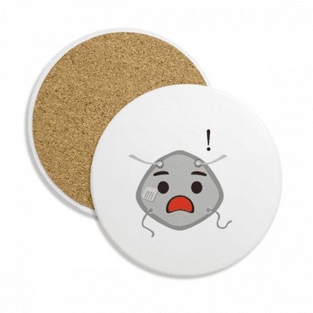 

Bad Surprised Head Expression Face Coaster Cup Mug Tabletop Protection Absorbent Stone