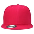 thumbnail image 5 of 2-pack Classic Snapback Hat Cap Hip Hop Style Flat Bill Blank Solid Color Adjustable Size Hot Pink & Hot Pink, 5 of 6