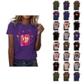 thumbnail image 1 of T-shirts de la Saint-Valentin pour Femmes 2026 Mode Manches Courtes Col Rond Cœur Graphique, 1 of 4